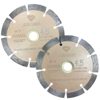 4-1/2'' Segmented Diamond Blades, Dry/Wet Cutting for Concrete, Stone, Brick (...