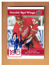 Joe Kocur AUTOGRAPGED 2025-26 Detroit Red Wings Centennial Hockey Card Signed