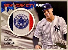 JERSEY # MATCH! 2022 Topps Series 1 Aaron Judge City Flag Patch 99/299! YANKEES!