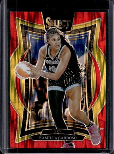 2025 Panini WNBA Select Kamilla Cardoso Concourse Red Flash Prizm RC #/349 Sky