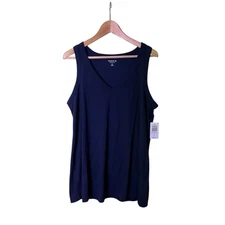 NWT Torrid Classic Fit Navy Girlfriend Signature Jersey V Neck Tank Top 0