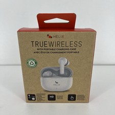 Helix True Wireless Earbuds With Portable Charging Case White V1-1123 NEW Sealed