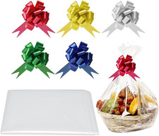 5Pcs 36 * 26" Extra Large Easter Gift Bags and Bow for Presents Hamper Baskets W