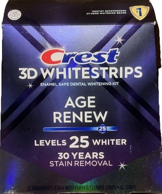 Crest 3D Whitestrip Age Renew 25 Levels Whiter Removes 30 Years Stains 42 Strips