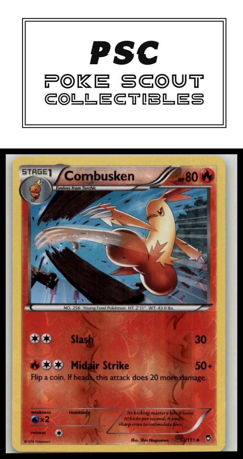 XY - Furious Fists #13/111 Combusken Reverse Holo