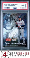 2006 FLAIR SHOWCASE #163 RYAN ZIMMERMAN RC NATIONALS POP 2 PSA 10