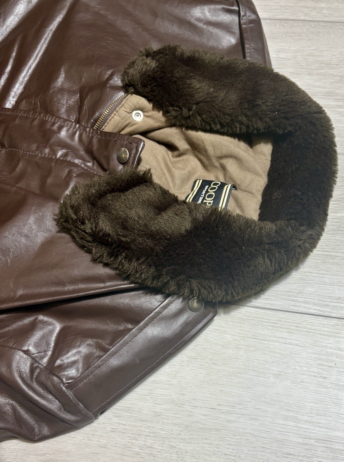 Vintage Cooper A2 Leather Flight Jacket Bomber 48 X Tall USA Made Brown Aviator image 10