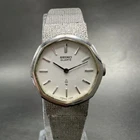 Seiko Watch Women 22mm Silver Dial Silver Tone Octagon 16-5890 New Battery VTG