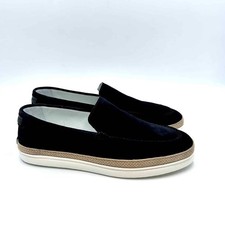 Barrett Blue Suede Loafer White Rubber Sole Cord Detail Art 12302.11