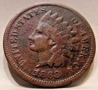 1868 VF Details w/LIBERTY Indian Head Cent Penny, Tougher Semi KEY Date