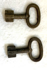 2 Antique Skeleton Key Double Bit Solid Barrel 1 3/4" — photo 1