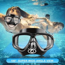 Adult Full Face Snorkel Mask - Anti-Fog Panoramic 180  View Snorkeling Gear