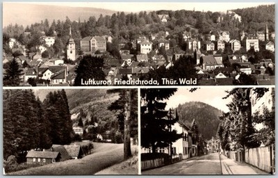 Friedrichroda East Germany Thuringian Forest Town Views Street RPPC Post