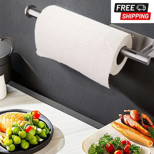 Stainless Steel Paper Towel Holder Kitchen Roll Rack Wall Mounted Under Cabinet