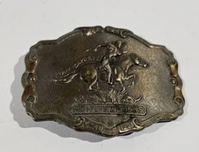 Pony Express Rider Commemorative Brass Belt Buckle