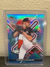 Stephen Strasburg 2022 Finest Sky Blue Refractor /300 Washington Nationals #100