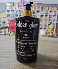 Golden GLOW Active White + Gluta Shower Gel Bath.  1000ml x 1 Bottle 