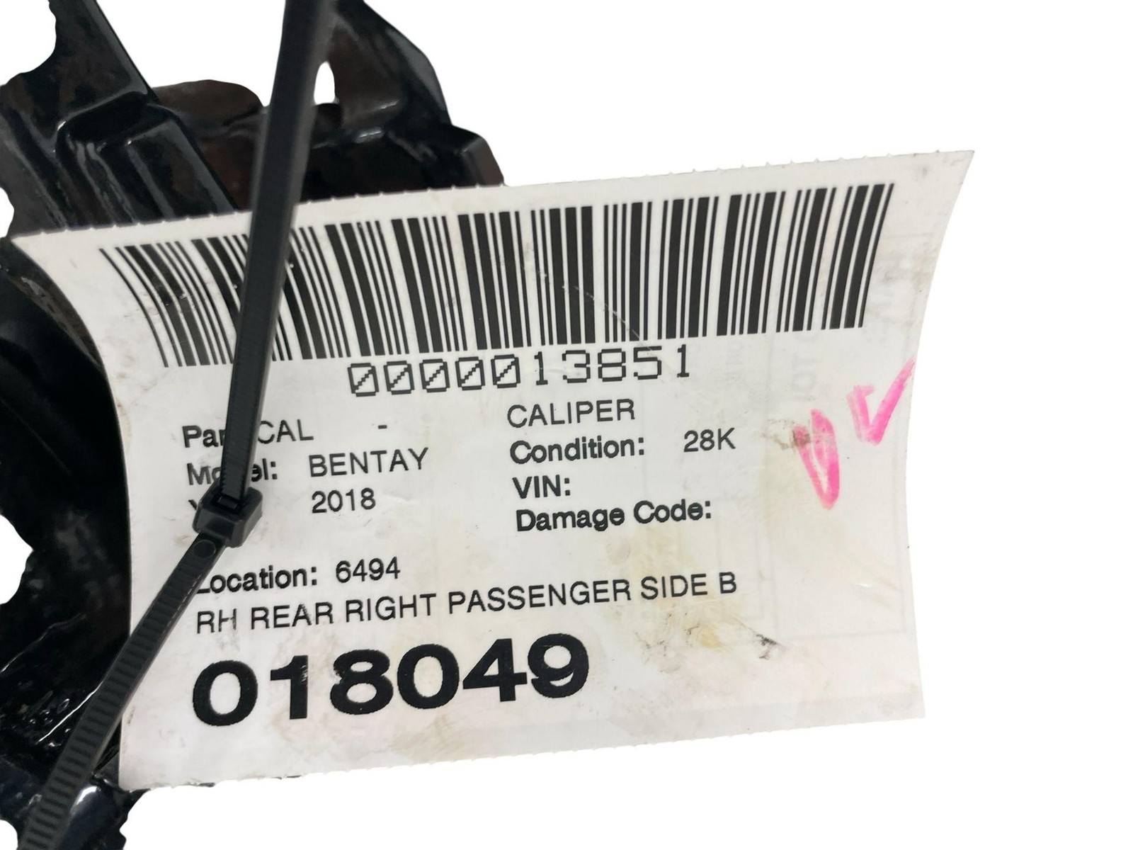 2016-2020 BENTLEY BENTAYGA REAR RIGHT PASSENGER SIDE BRAKE CALIPER ACTUATOR *28K