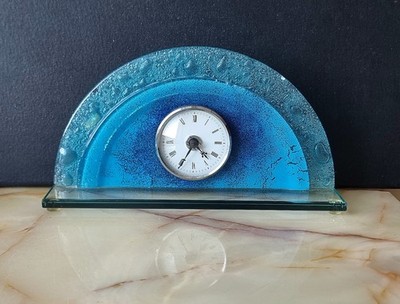  ️ Vintage Design Innenuhr aus Kunstglas mit Blasen, Italien