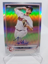 2022 Topps Chrome Zach Plesac Veteran Refractor Auto #/499 Guardians R03