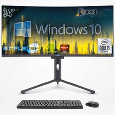 ALL IN ONE PC I5 10TH GEN 34" WIN10 8GB 120GB CURVED FHD COMPUTER WORK