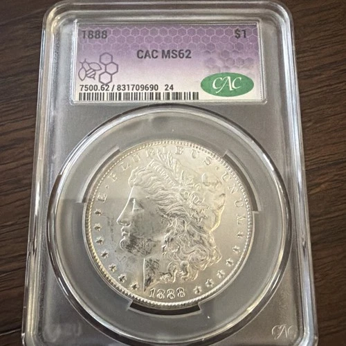 1888 $1 Morgan Silver Dollar CAC MS62