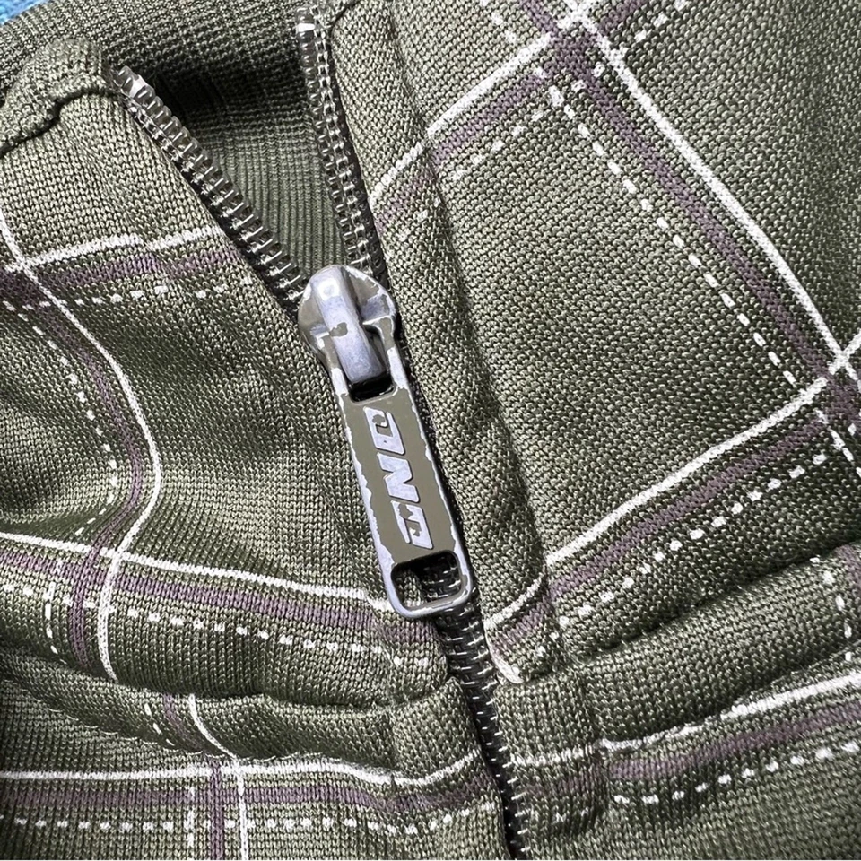 Chaqueta One Industries X Monster Energy a Cuadros con Cremallera Verde Grunge Y2K Motocross Foto 3 de 4