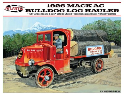 Atlantis Models 1/24 1926 Mack AC Bulldog Log Truck Plastikmodell Atlancm2401 Mo