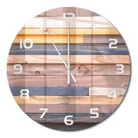 Runde Glasuhr Aus GehäRtetem Glas Runde Wanduhr Holzwand WeißE Zeiger Fi60 Cm