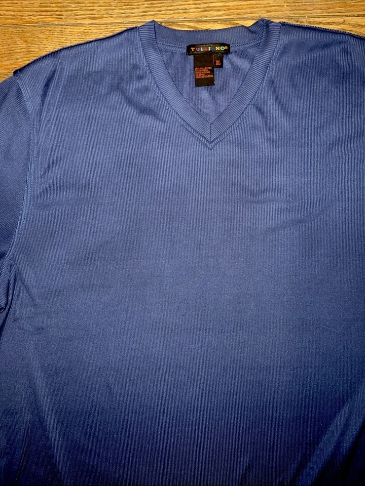 Tulliano Shirt Spandex Blend V Neck Peppy  Pullover Mens XL  Body Forming Shirt - Image 2 of 4