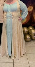 Renaissance Lace-Up Dress Gown Blue/Ivory Polyester Women  s XL Regular