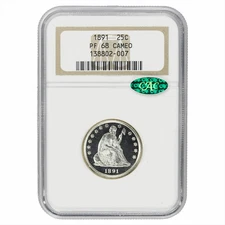 1891 Seated Liberty Quarter 25c, NGC PF 68 CAM CAC - Among the Finest Known
