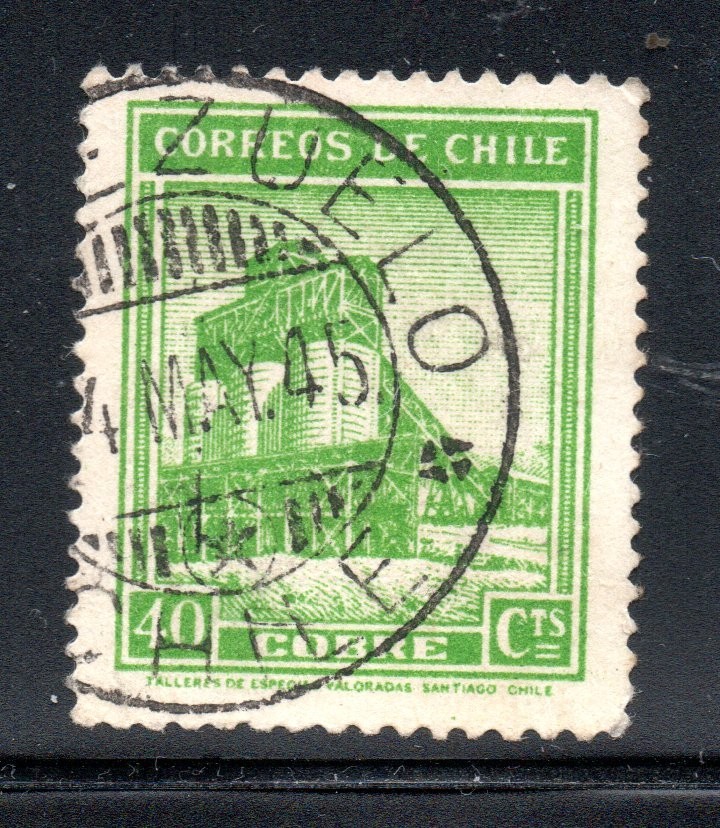 Chile Used 40 cts – Portezuelo Postmark – Small Town    #fe24