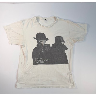 Pet Shop Boys Electric Live 2013 Tour T-Shirt Mens Medium Cream Tultex Graphic