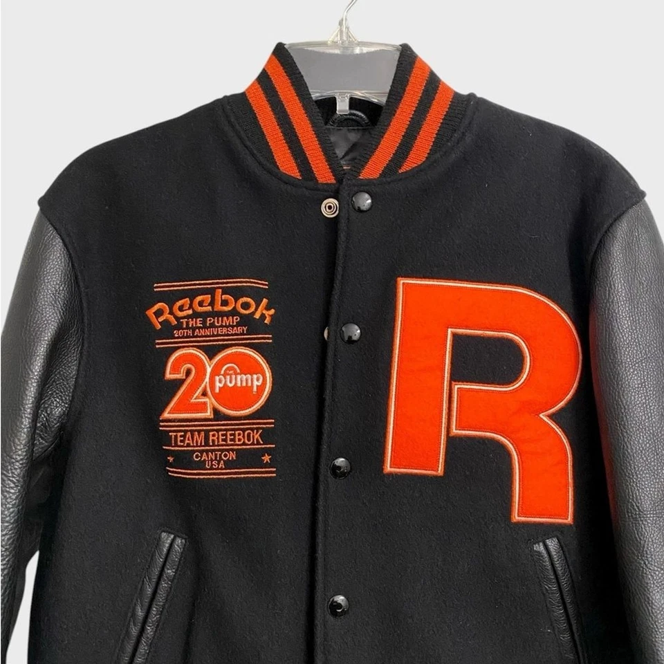 Reebok Pump 20th Anniversary Varsity Letterman Jacket Men's Size S Made in USA - Image 2 of 4