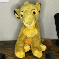 Vintage Disney The Lion King Simba Plush Stuffed Animal 14  Sitting Cub Toy
