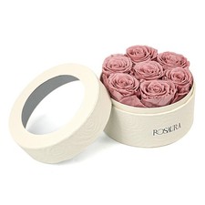 Round Preserved Roses Gift Box - Real Forever Flowers for Birthday, Valentine...
