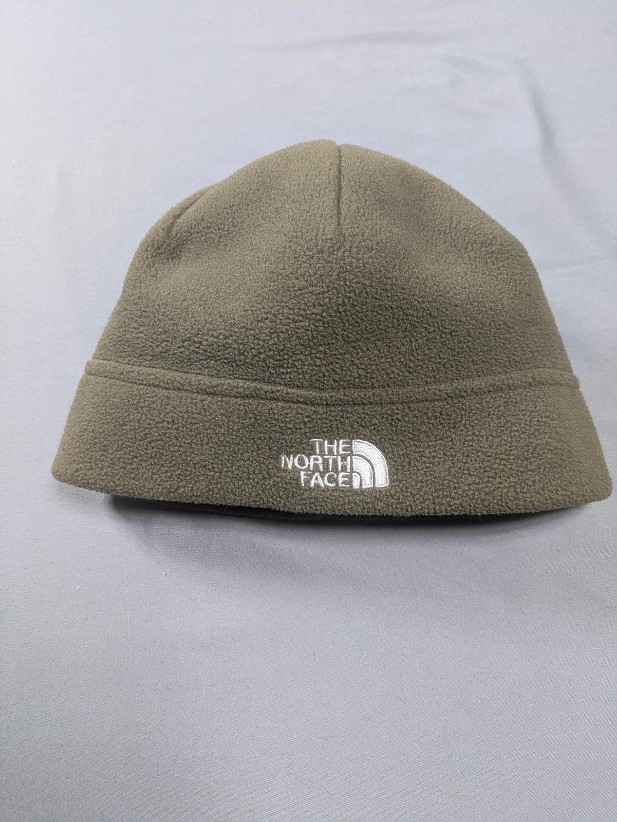 Vintage The North Face Beanie Large Army Green Polartec Fleece Mens Made USA Hat