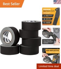 Black Gaffers Tape 2 inch x 30 Yards - 6 Pack Pro Black Gaff Tape - Value Pac...