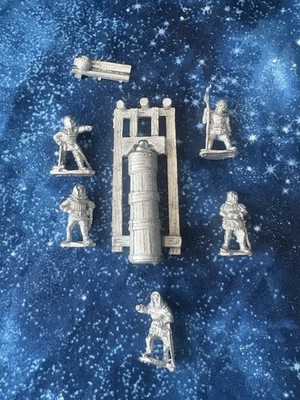 Mittelalterliche Belagerungsmaschine große Bombardkanone & Besatzung - 28 mm Metall