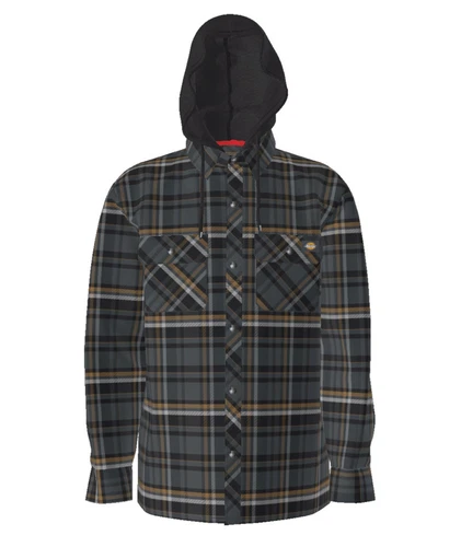 Dickies Mens Water Repellent Flannel Hooded Shirt Jacket - TJ211 - XL - Picture 1 of 1