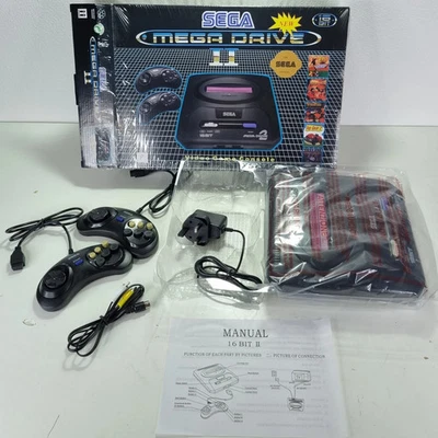 Sega Mega Drive Console , 7 Build in Games All cables - Read Description
