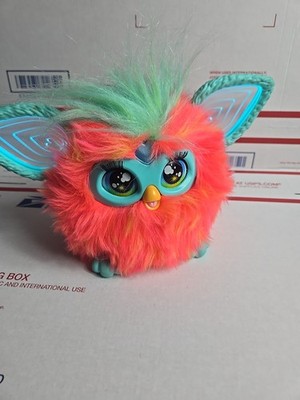 Interactive 2023 Furby Plushy Coral Teal Orange Fur / Turquoise