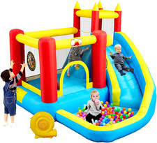 Inflatable Bouncy Castle Bounce House with Slide, Jumping Castle with Blower,