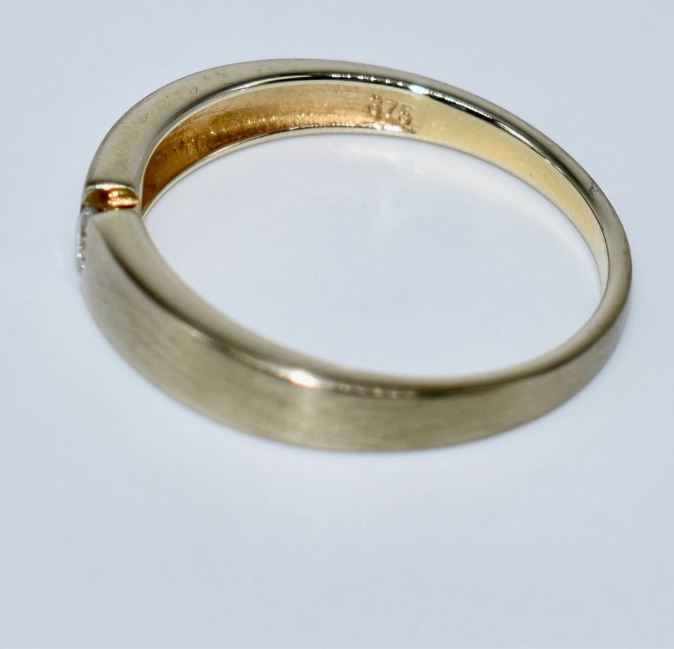 Solitär Brillant Ring 0,08ct, 375/9kt, Gelbgold, 2,55 g, Größe 60! - Bild 4 von 4