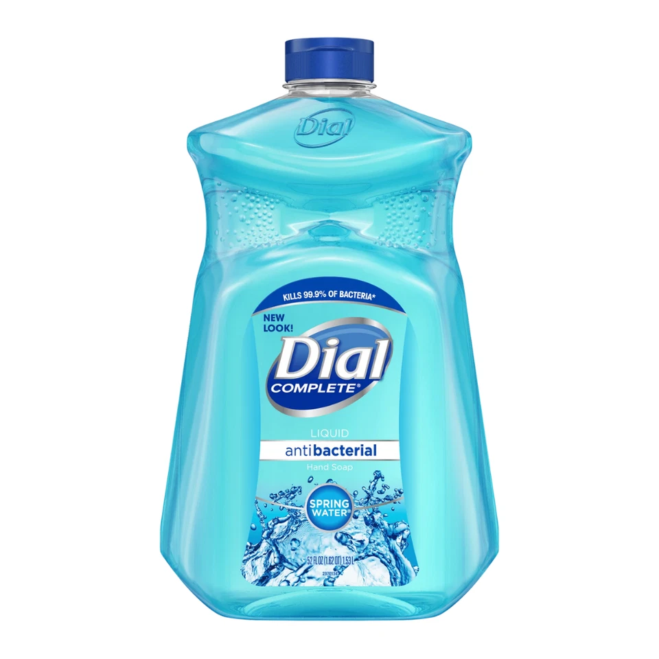 (1 PACK) Dial líquido antibacteriano jabón de manos recarga aroma agua de manantial, 52 fl oz Foto 4 de 4