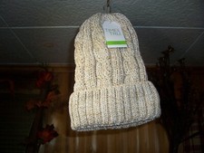 TIME AND TRU LADIES WOMENS BEANIE ONE SIZE CREAM TAN COLOR THICK WARM CASUAL NEW