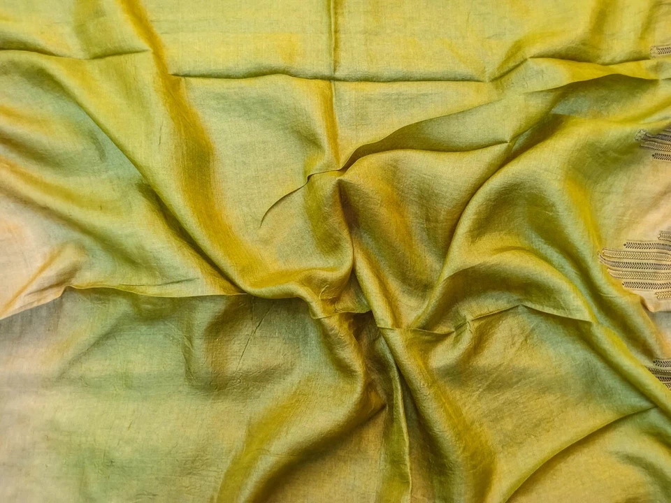 Sari de seda pura Tussar 100 % seda vintage tela india reciclada TSS2995 Foto 4 de 4