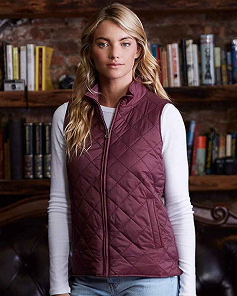 burgundy down vest