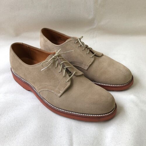 LL Bean USA Vintage Suede Derby Shoes Narrow Beige Excellent